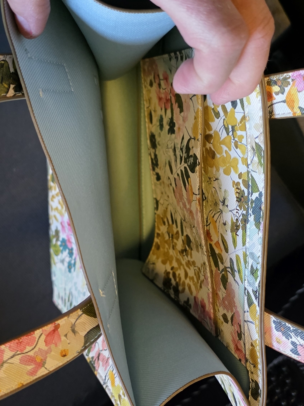 Ted Baker-Floral Print Tote Bag - Pink, Yellow & Green - Picture 2 of 7